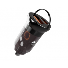 Automobilinis įkroviklis 12-24V USB C + USB 65W greito krovimo (QC 3.0) juodas Wozinsky